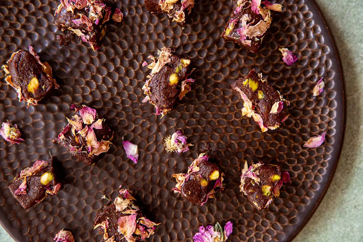 Rose pistachio nougat bonbons
